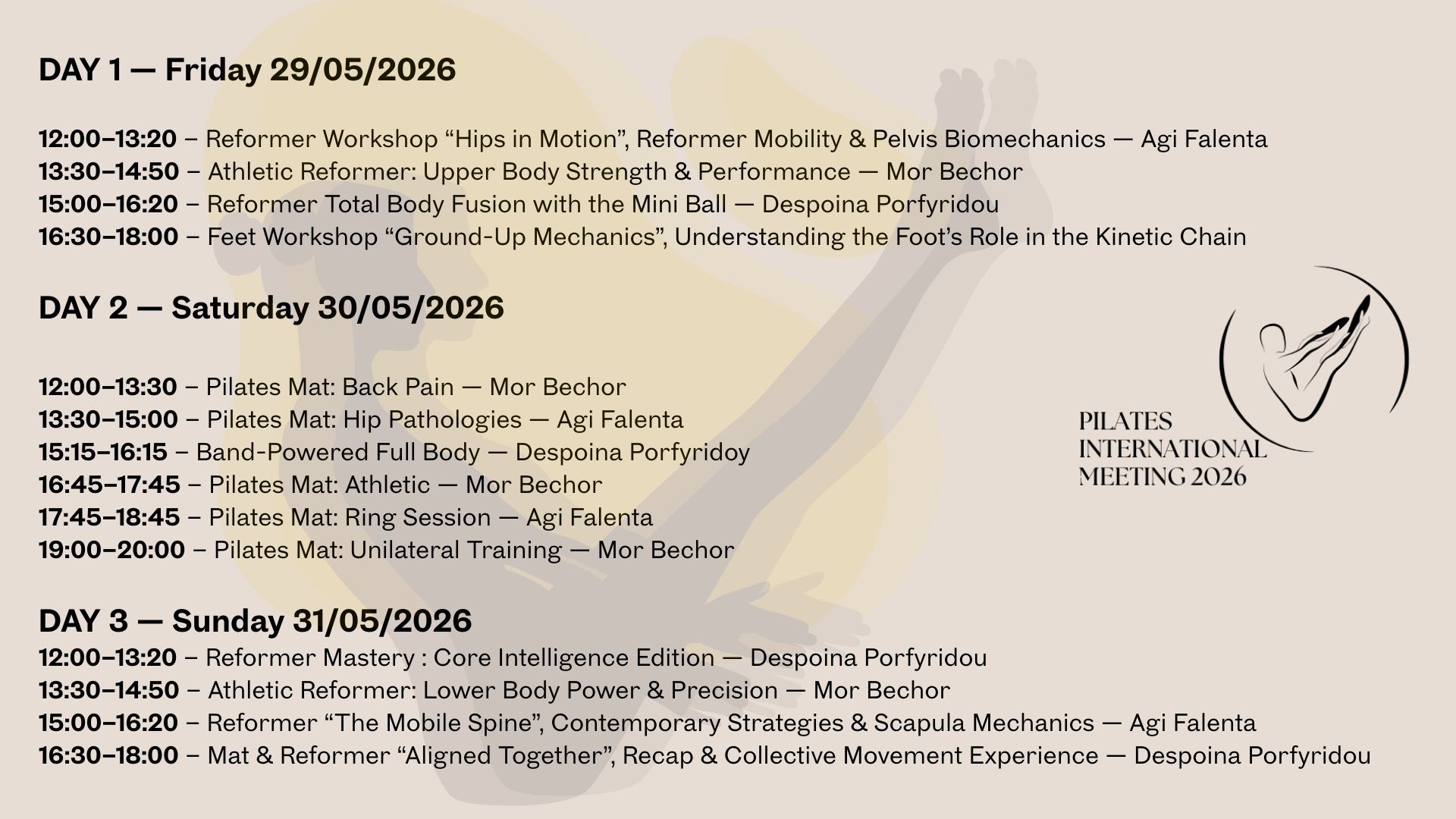 Pilates Meeting Program