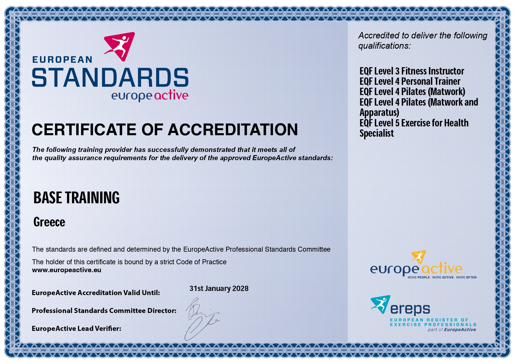 Accreditation Certificate 2026